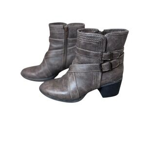 Natural Soul by‎ Naturalizer Zela Gray Ankle Boots Women's Size 6M Moto Combat